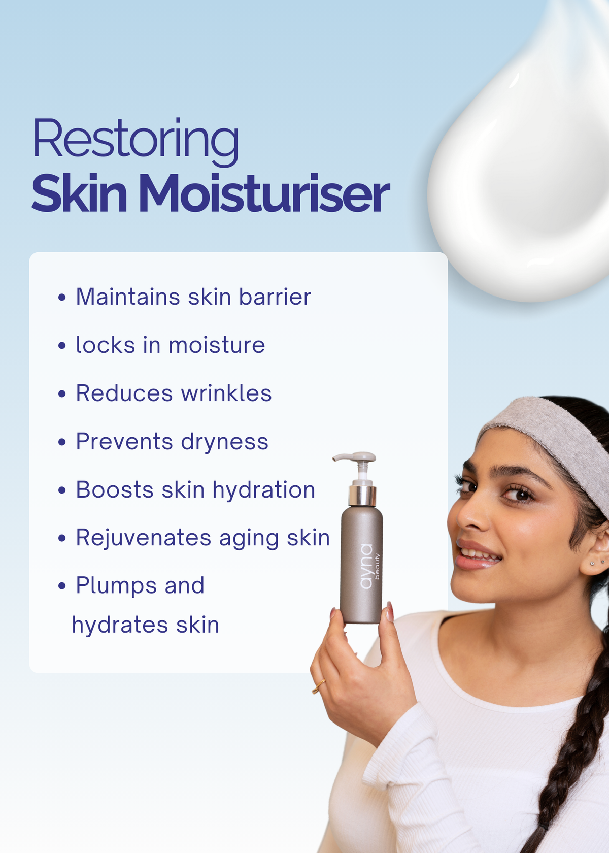 Restoring Skin Moisturiser (120ml) – Ayna Beauty